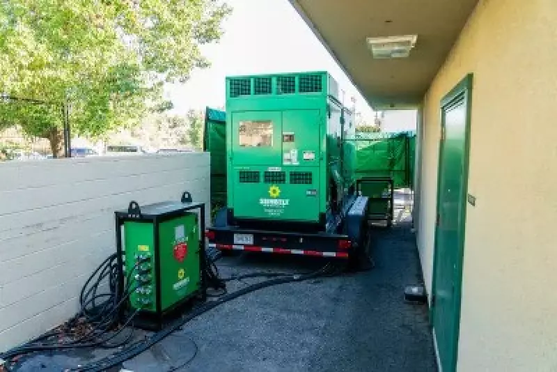An emergency generator on loan from Southern California Edison at Peralta Elementary in Riverside, on Nov. 19, 2025
