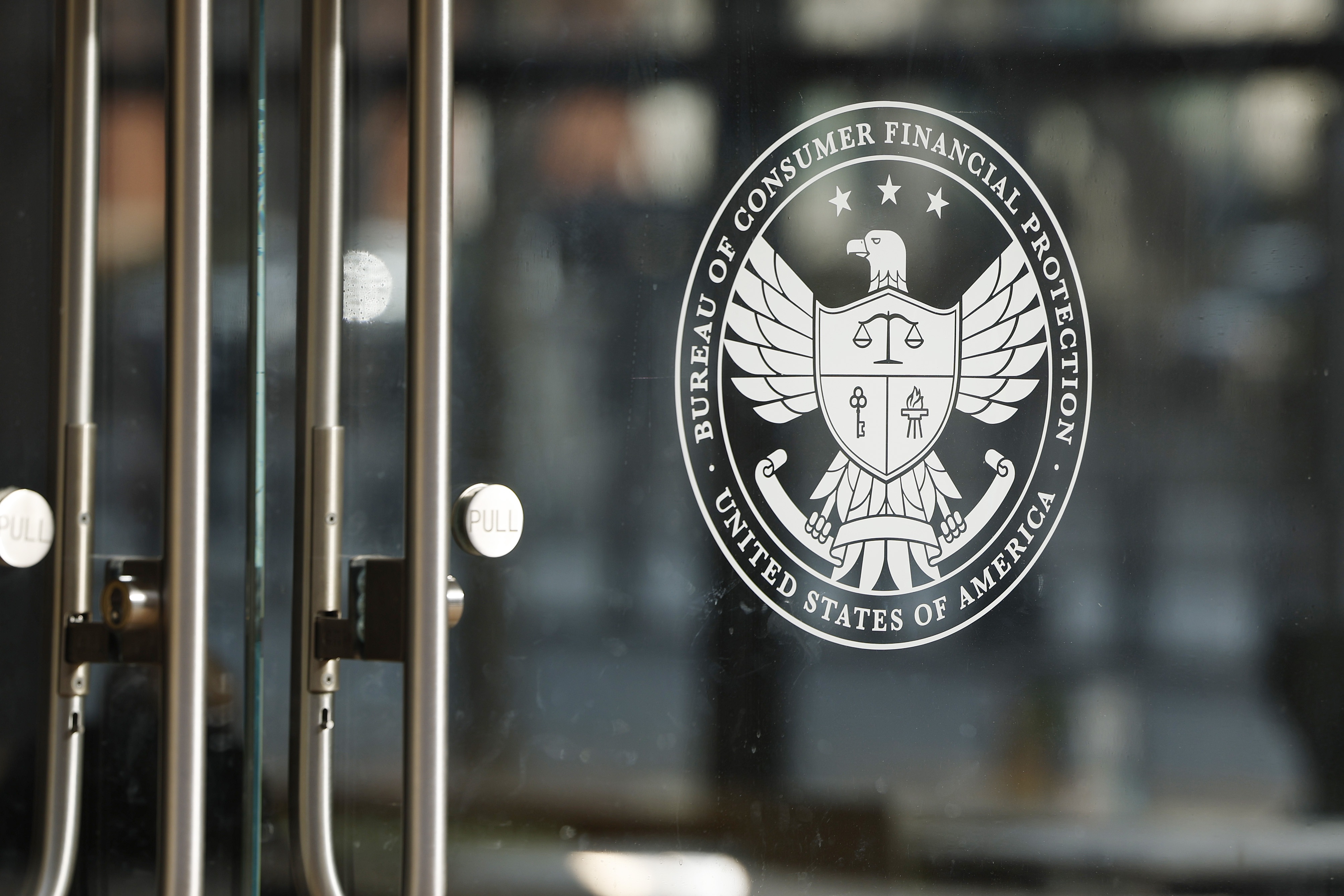 The exterior of the Consumer Financial Protection Bureau — or CFPB — headquarters in Washington, D.C. is seen on Monday, Feb. 10.