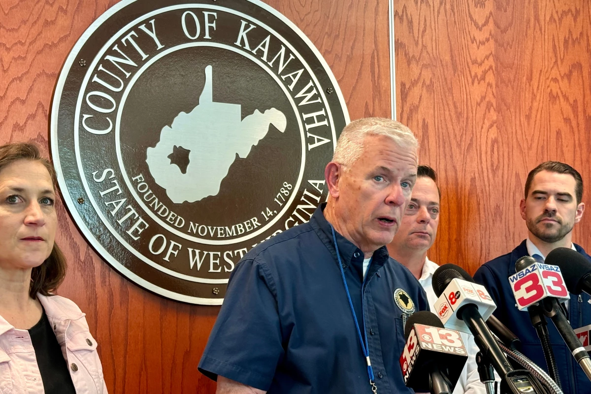 Kanawha County Commission Emergency Management Director C.W. Sigman speaks at a news conference Wednesday in Charleston, W.Va.