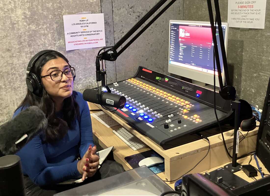 In a small studio near Cesar Chavez Avenue, 19-year-old Kennia Camacho records Crisis Communicator, using radio to connect with her Boyle Heights community amid ICE raid fears.