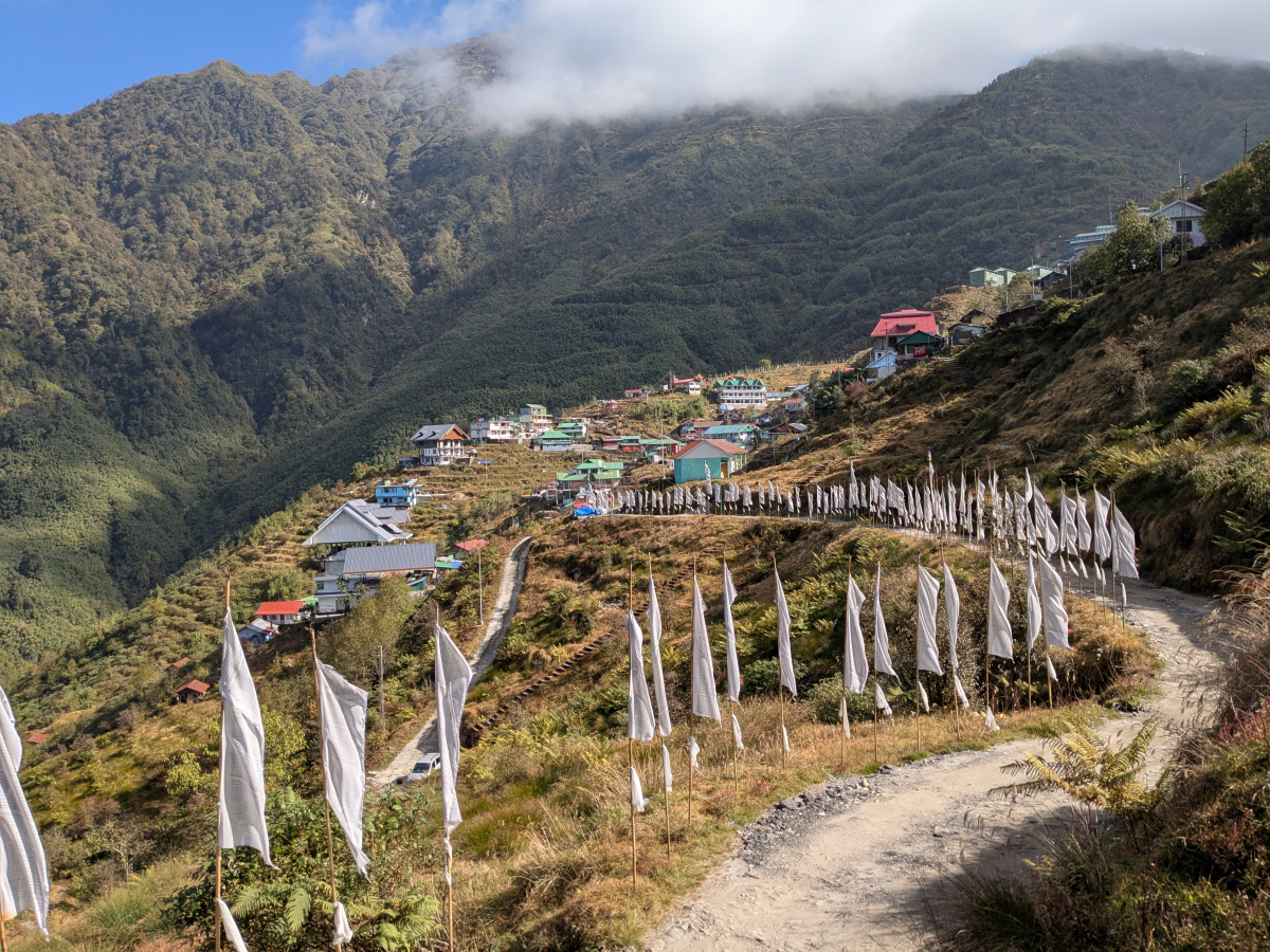 A string of flags welcomes visitors to the village of Zuluk in the Indian state of Sikkim. India aims to boost tourism to these border villages, hoping to create jobs for locals and prevent young people from migrating to faraway cities for work.