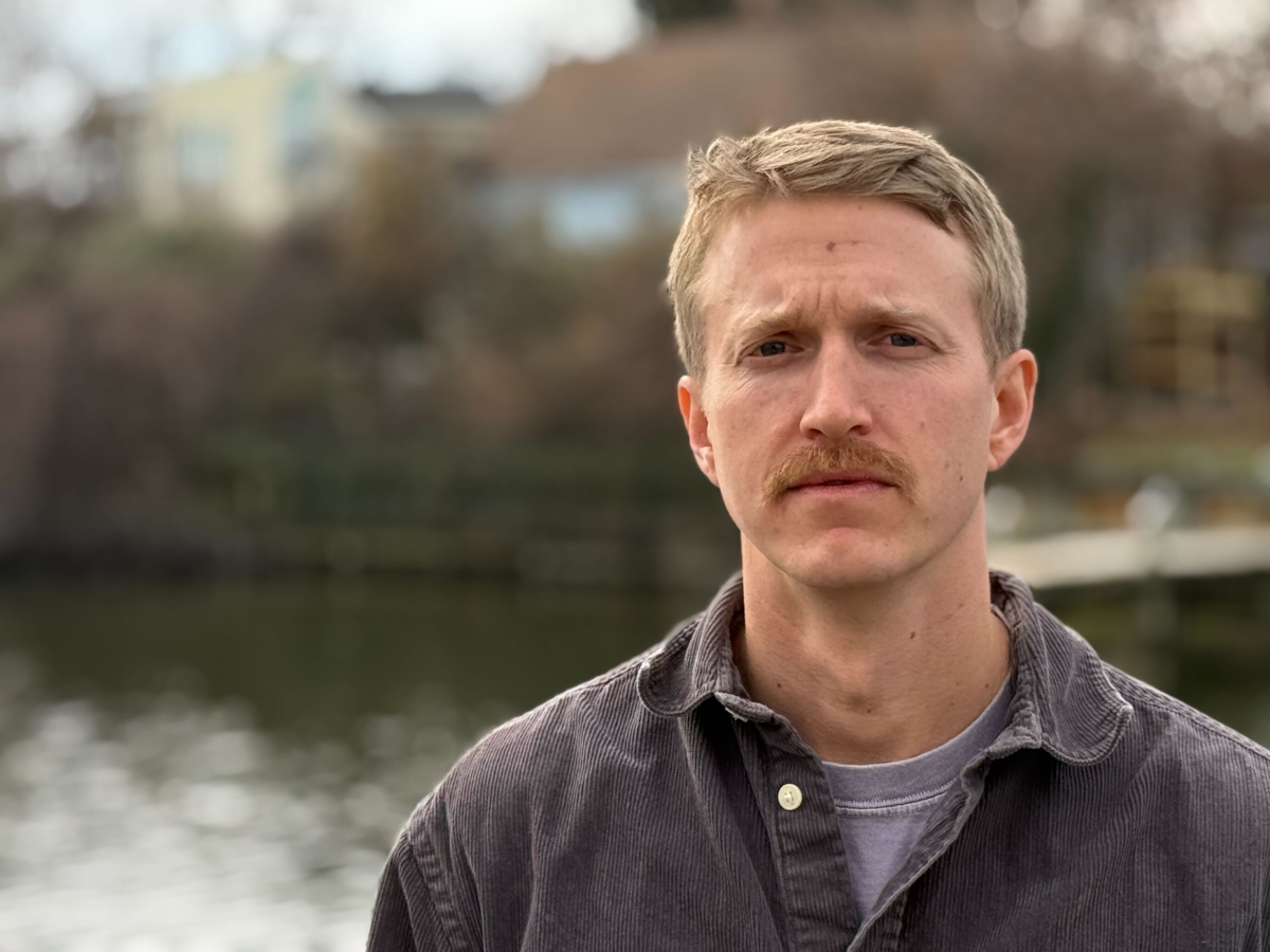 Dylan Collins, 37, a camera operator for Agence France Presse, was wounded in October 2023 in an Israeli tank strike in Lebanon that killed a Reuters colleague. Collins was in Washington, D.C., this month, demanding accountability for what human rights groups say was a targeted attack by the Israeli military.