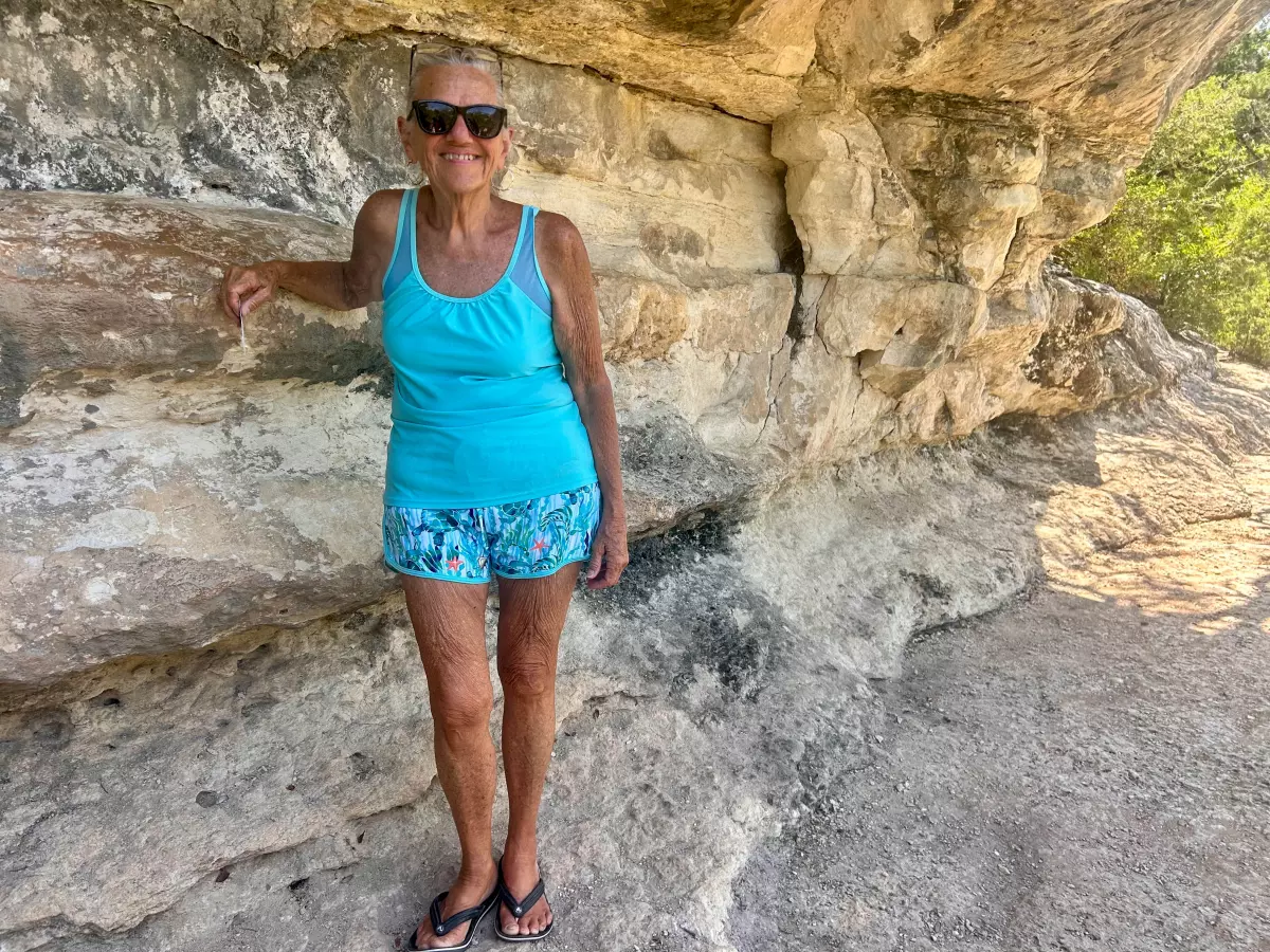 Janet Dirmeyer made the trip to Jacob's Well in the hopes of swimming the watering hole.