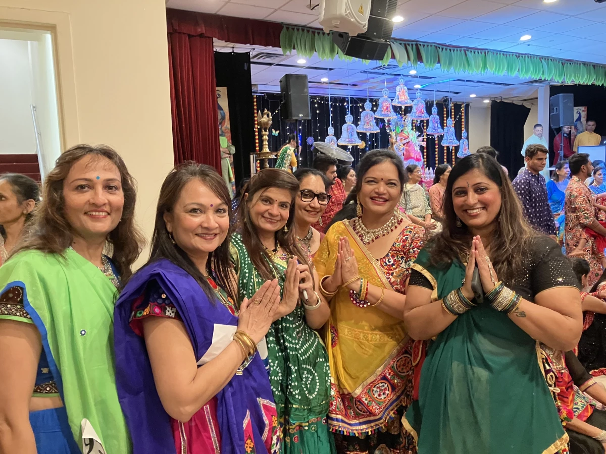 Women gathered together at the Bharatiya Temple’s Navaratri celebration in Chalfont, Pennsylvania.