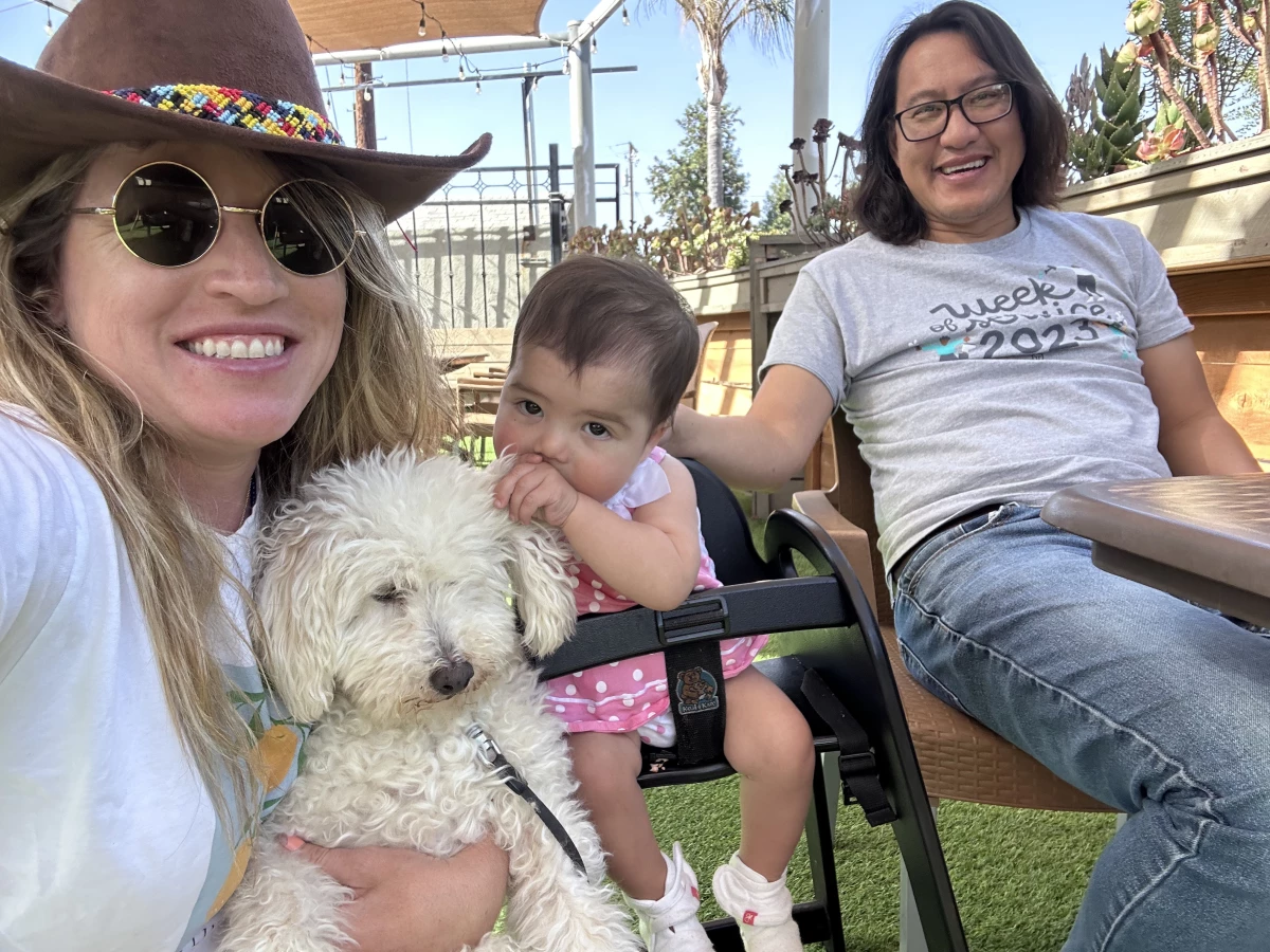 Faced with isolation during the early weeks of the COVID-19 pandemic, James Yu of San Diego, Calif., embraced new priorities — like starting a family. Here, Yu is seen with his wife, Barbara, daughter Madeleine and their dog Quilo.