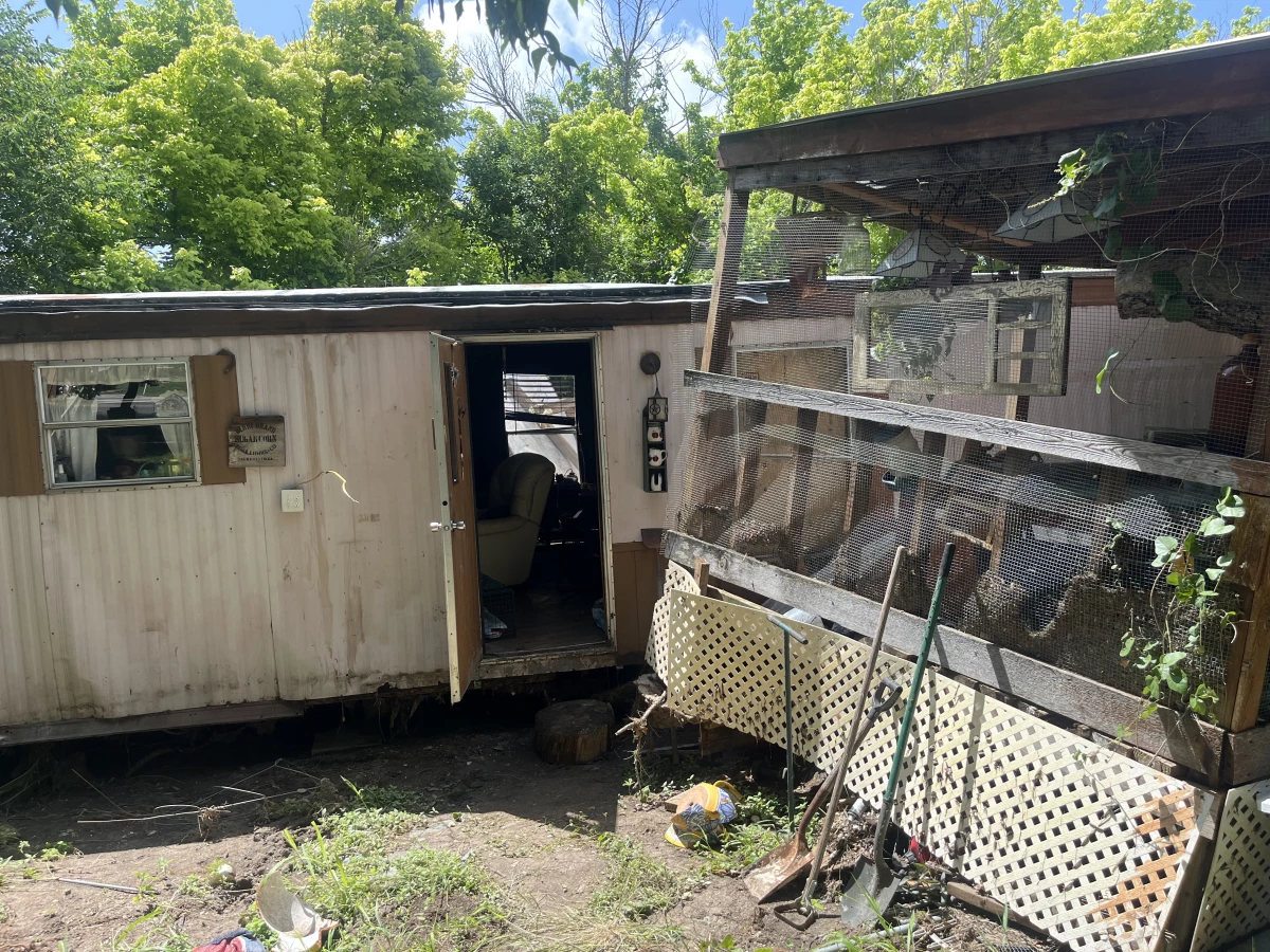 What remains of Cindy McCarthey's home, after the Fourth of July floods.