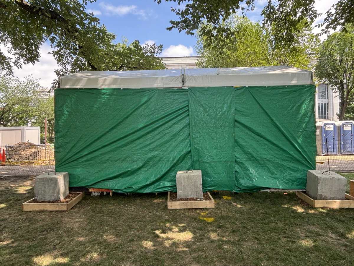 The Museum of Contemporary American Teenagers' mural was covered up by the Smithsonian Folklife Festival after a depiction of protestors included the slogan 'Free Palestine.'