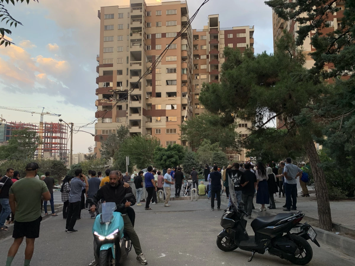 A view of a damaged building on Farahzadi Boulevard in the Iranian capital, Tehran, following the Israeli attack, on June 13, 2025.