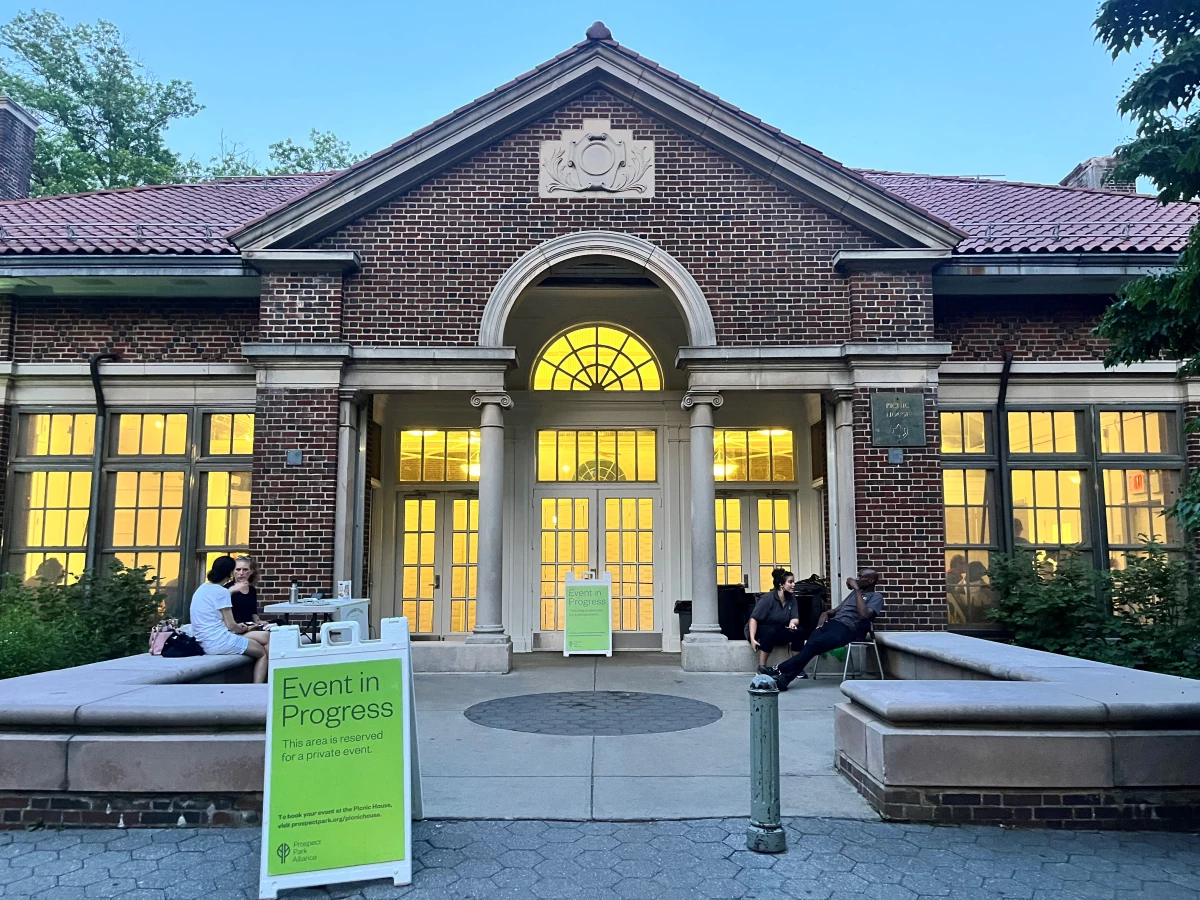 The Prospect Park Picnic House in Brooklyn, the typical site of the Park Slope Food Co-op's monthly general meetings, on the night of the June 24 vote.