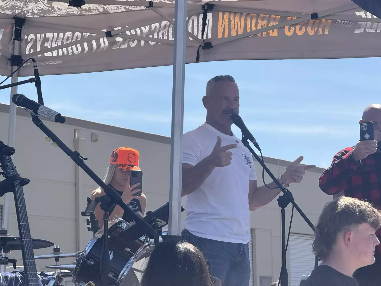 Chad Bianco at a campaign rally in Lake Elsinore.