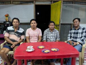 Barnabas Manju (left) and his team from the Great Nicobar Tribal Council say parts of the upcoming Great Nicobar Infrastructure project encroaches on their ancestral land, even though Indian officials had promised that wouldn't happen.