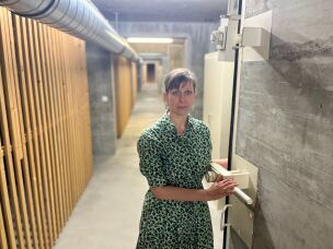 Silvia Berger Ziauddin, an expert on the history of Switzerland's network of nuclear bunkers, gives a tour of the University of Bern's underground bunker. She says bomb bunkers are rooted in the idea that this tiny alpine nation has, for more than a century, served as an island of calm surrounded by a sea of chaos.