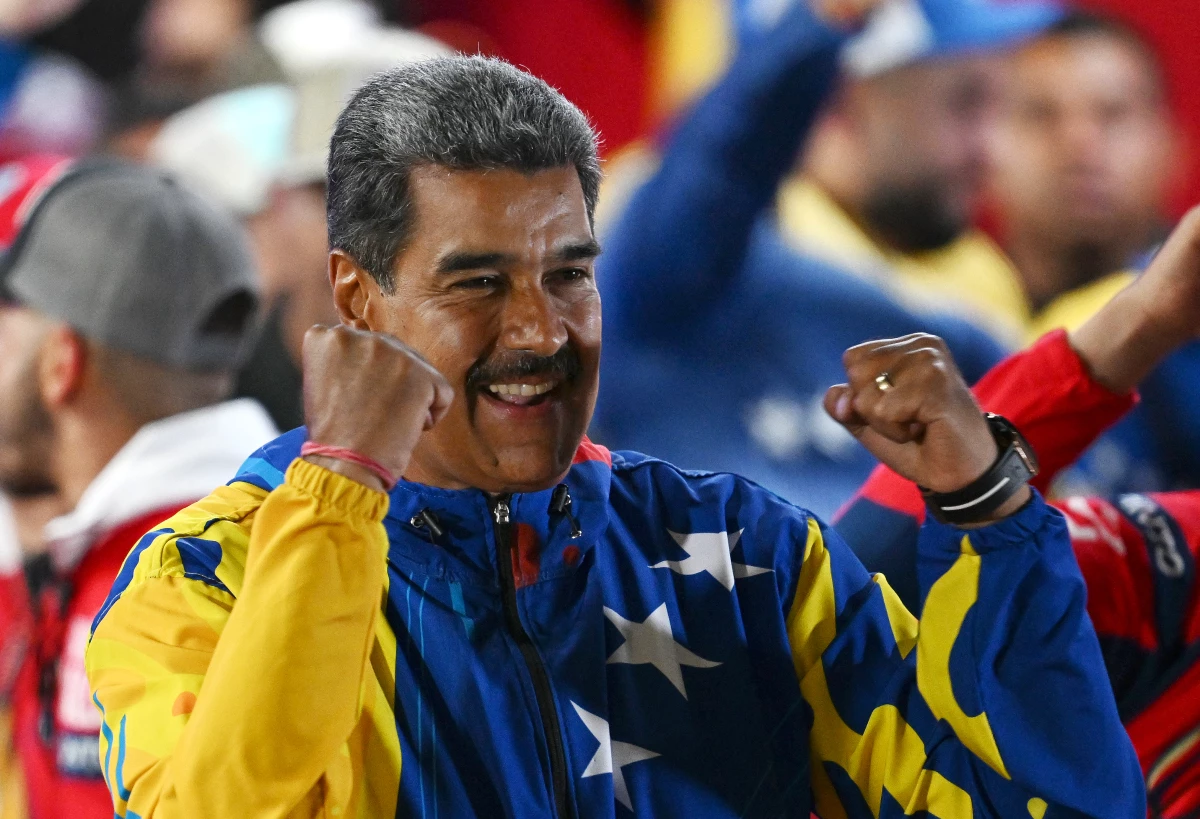 Venezuelan President Nicolás Maduro reacts following the presidential election results on July 29.