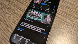 A phone displaying the App Store page page for the mobile game Reversed Front: Bonfire.