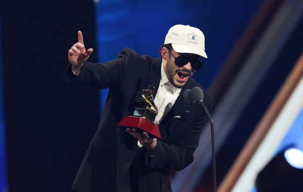 Bad Bunny won five awards, including album of the year, at the Latin Grammy Awards in Las Vegas on Thursday.