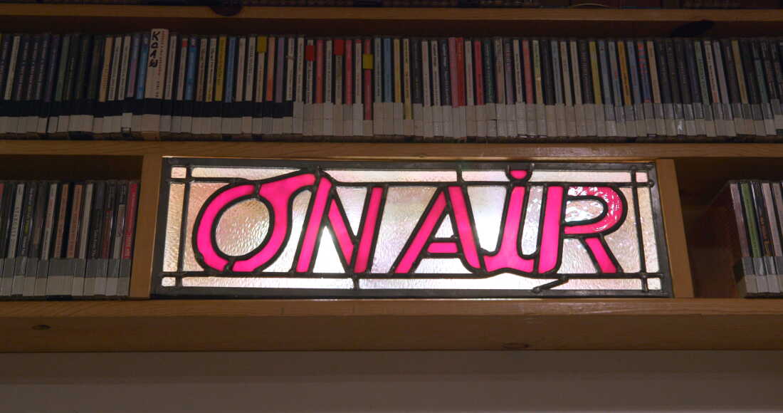 KCAW On Air sign by Adam Pogoff for the Public Media Bridge Fund.