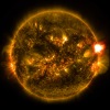 NASA’s Solar Dynamics Observatory, which watches the sun constantly, captured an image of a mid-level solar flare on Jan. 12, 2015.