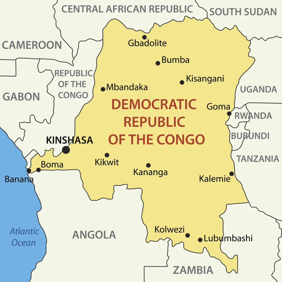 Democratic Republic of the Congo - vector map