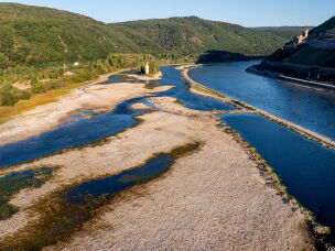 Picture taken on August 14, 2026 with a drone shows the
