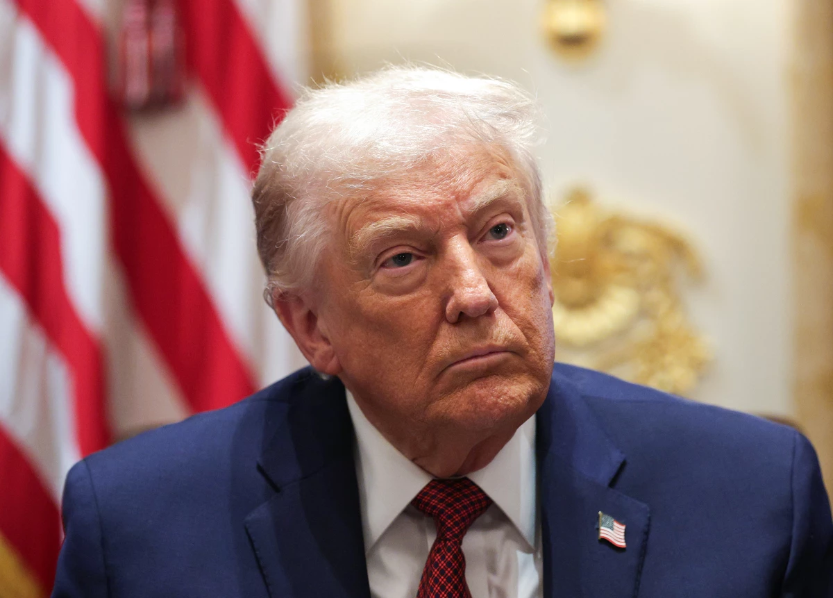 U.S. President Donald Trump participates in a roundtable discussion at the White House.