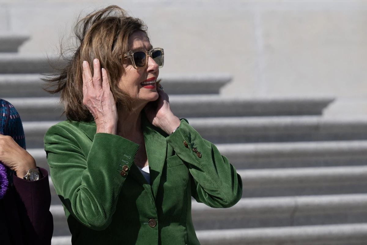 Former House Speaker Nancy Pelosi, D-Calif., attends a press conference with U.S. House Minority Leader Hakeem Jeffries, D-N.Y., on the steps of the US Capitol in Washington, D.C., on October 15, 2025.