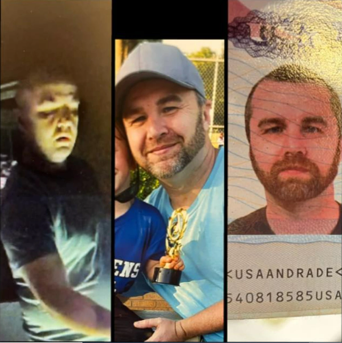 Nicholas Hamlett, seen on these images from his wanted poster, was the subject of a weekslong manhunt following the Oct. 18 murder of Steven Lloyd. Authorities say Hamlett befriended Lloyd and lured him into a wooded area in Tennessee, killing him in an attempted identity theft plot.