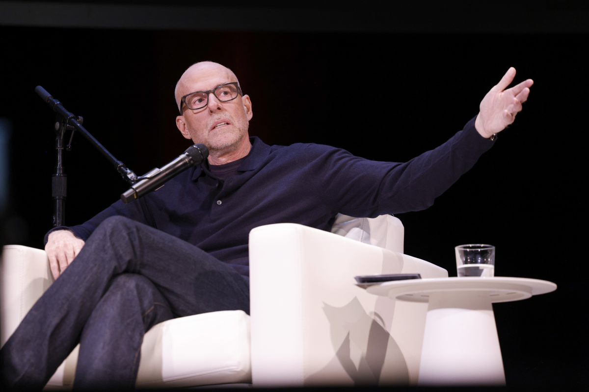 Scott Galloway speaks on stage during Vox Media's Pivot Tour at Sydney Goldstein Theatre on Nov. 13, 2025 in San Francisco, California.