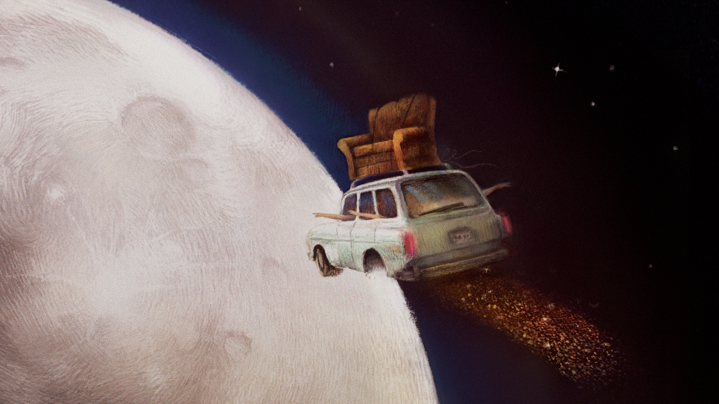 Hitch a ride to the moon in a rusty old car and 'The Couch in the Yard'