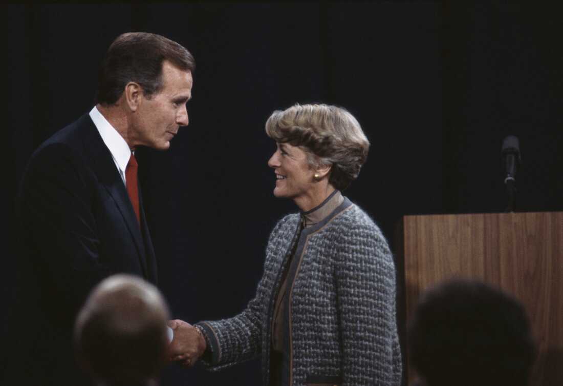 VP debates may alter a close race’s dynamic even when they don't predict the winner 10 Vice President George Bush and New York congresswoman Geraldine Ferraro shake hands during a televised debate from Philadelphia on Oct. 11 1984.