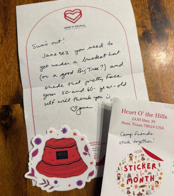 After Heart O' the Hills camper Sydney Sutton sent a photo of herself to Jane Ragsdale, the camp director wrote this letter back to Sydney.