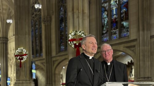  Bishop Ronald A. Hicks, the new Archbishop of New York, speaks at St. Patrick's Cathedral on Dec. 18.