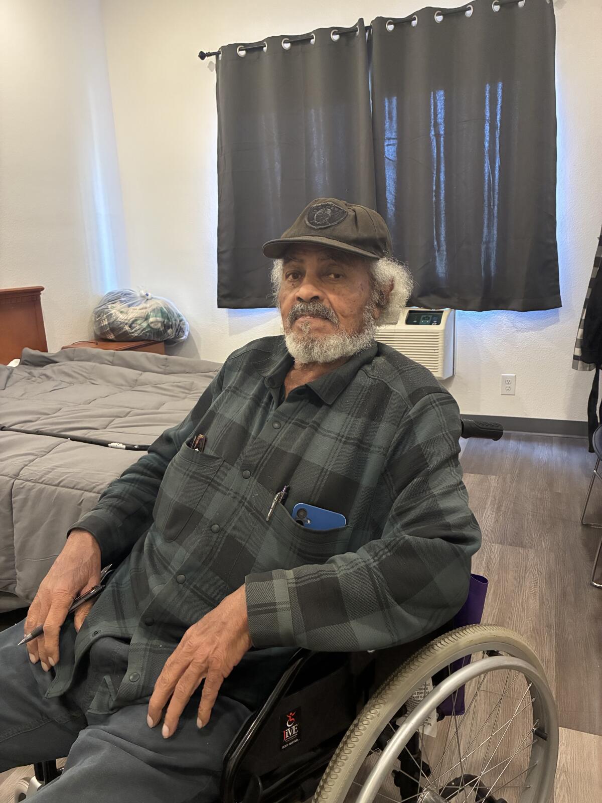 U.S. Navy veteran Curtis Ervin, 87, was homeless for decades before being moved into housing this year.
