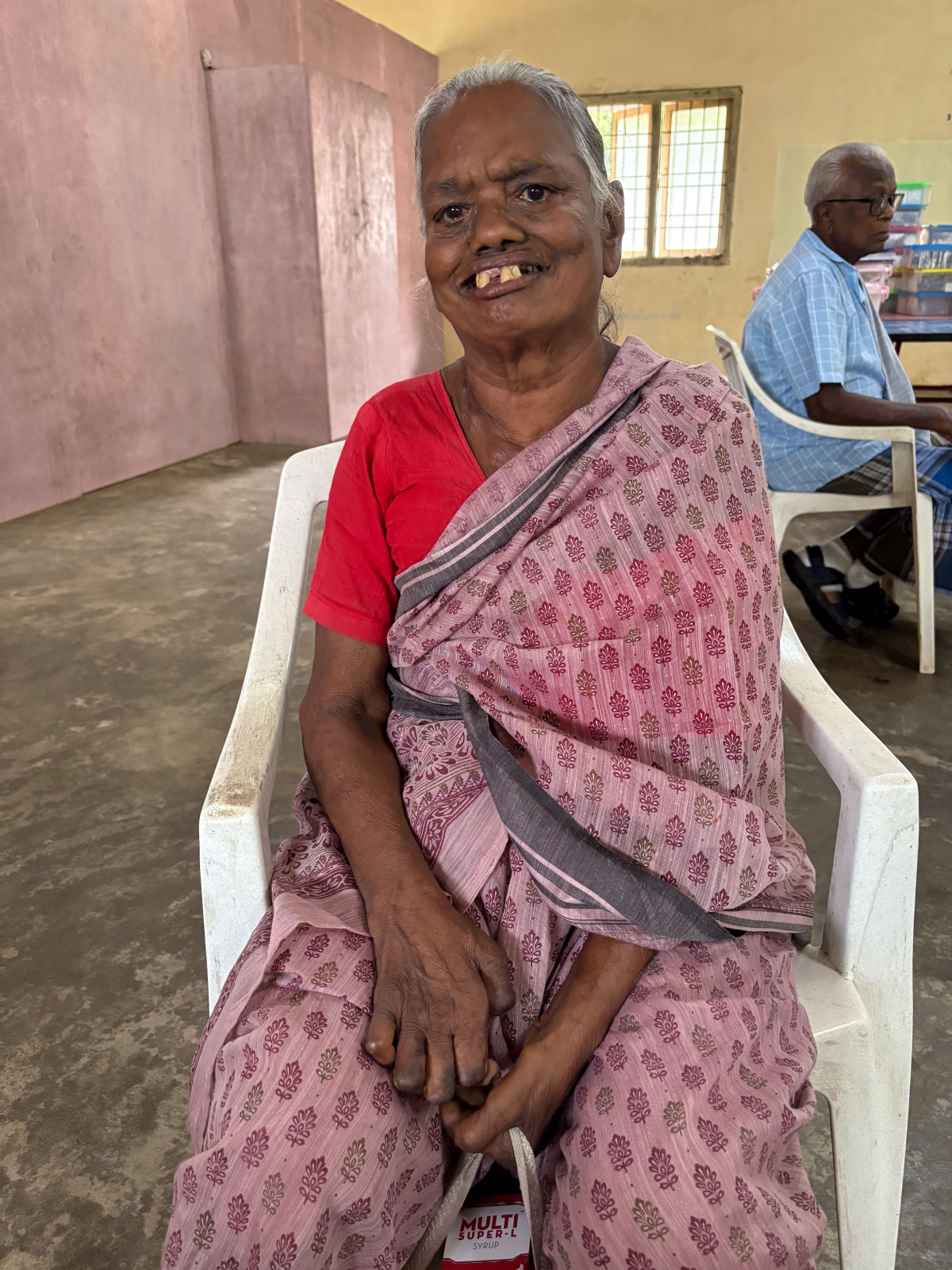 Alamelu, now 75, was diagnosed with leprosy at age 12. Her family sent her to a colony and she never saw them again. She was cured of leprosy years ago. But she has no plans to leave the colony.