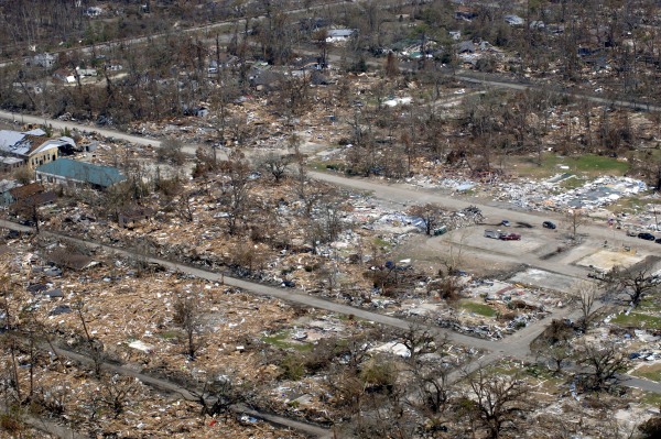Debris was all that remained of this Waveland, Miss., neighborhood a week-and-a-half after Hurricane Katrina hit on Aug. 29, 2005. Twenty years later, former Miss. Gov. Haley Barbour said, "It looked like the hand of God had wiped away the coast. Utter obliteration."