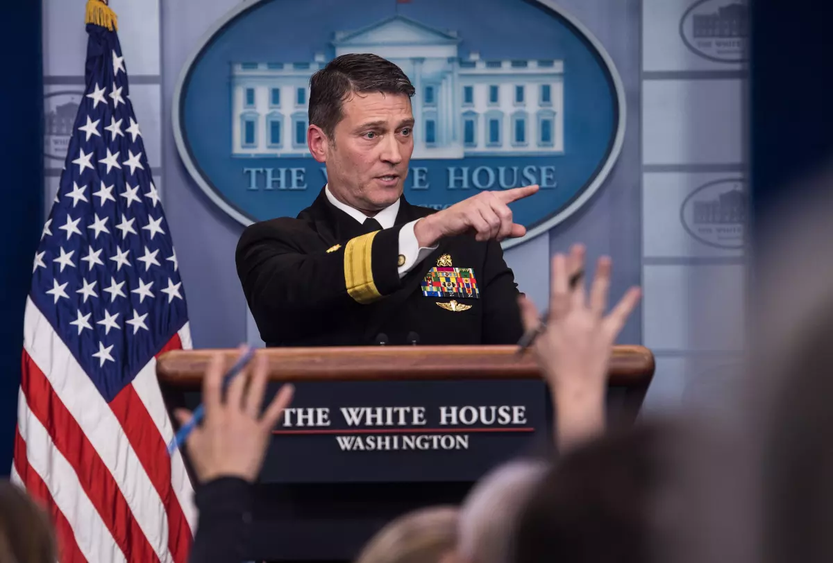 White House physician Dr. Ronny Jackson briefs reporters at the White House on Jan. 16, 2018.