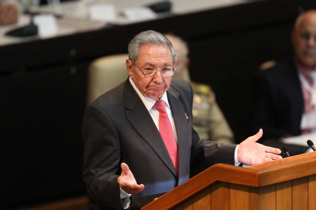 Former Cuban President Raul Castro speaks during the National Assembly in 2018 in Havana, Cuba, after the country was led by the first non-Castro Cuban president since 1976.