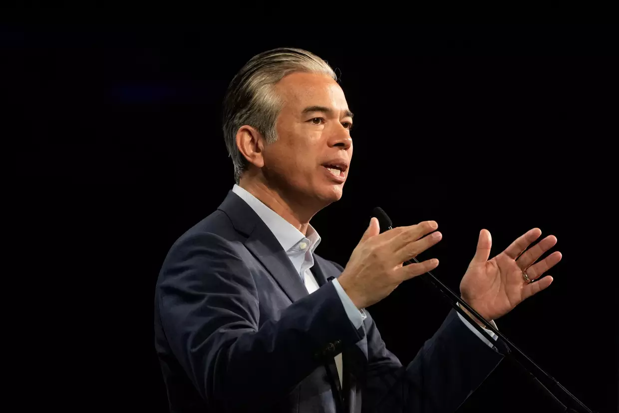 California Attorney General Rob Bonta speaks at the California Democratic Party State Convention in San Francisco on Feb. 21.