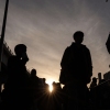 Asylum-seekers wait for their CBP One appointments with U.S. authorities before crossing through El Chaparral port of entry in Tijuana, Mexico, on January 20, 2025.