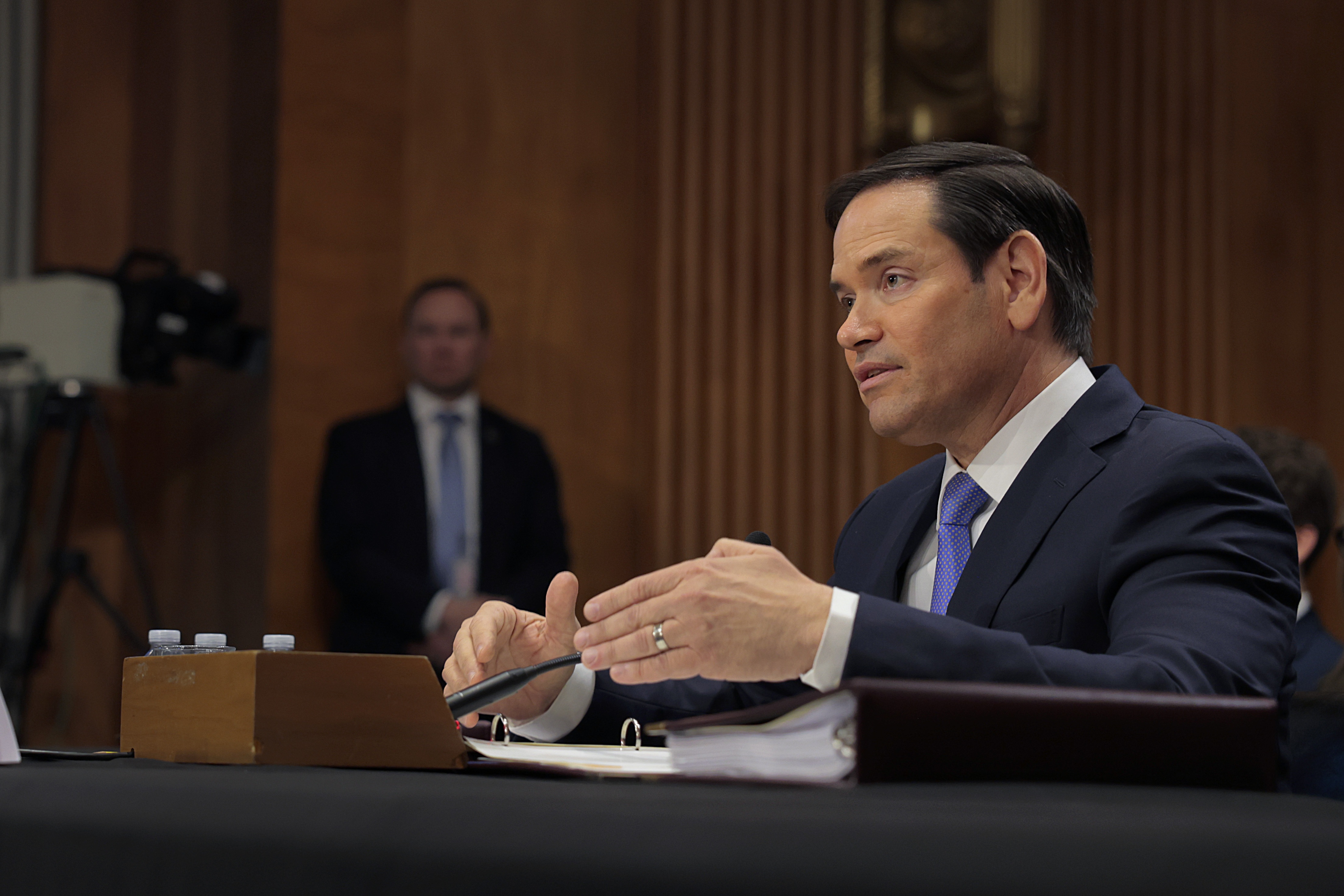 Secretary of State Marco Rubio speaks during a Senate Foreign Relations Committee hearing in the Dirksen Senate Office Building in Washington, D.C., Tuesday.