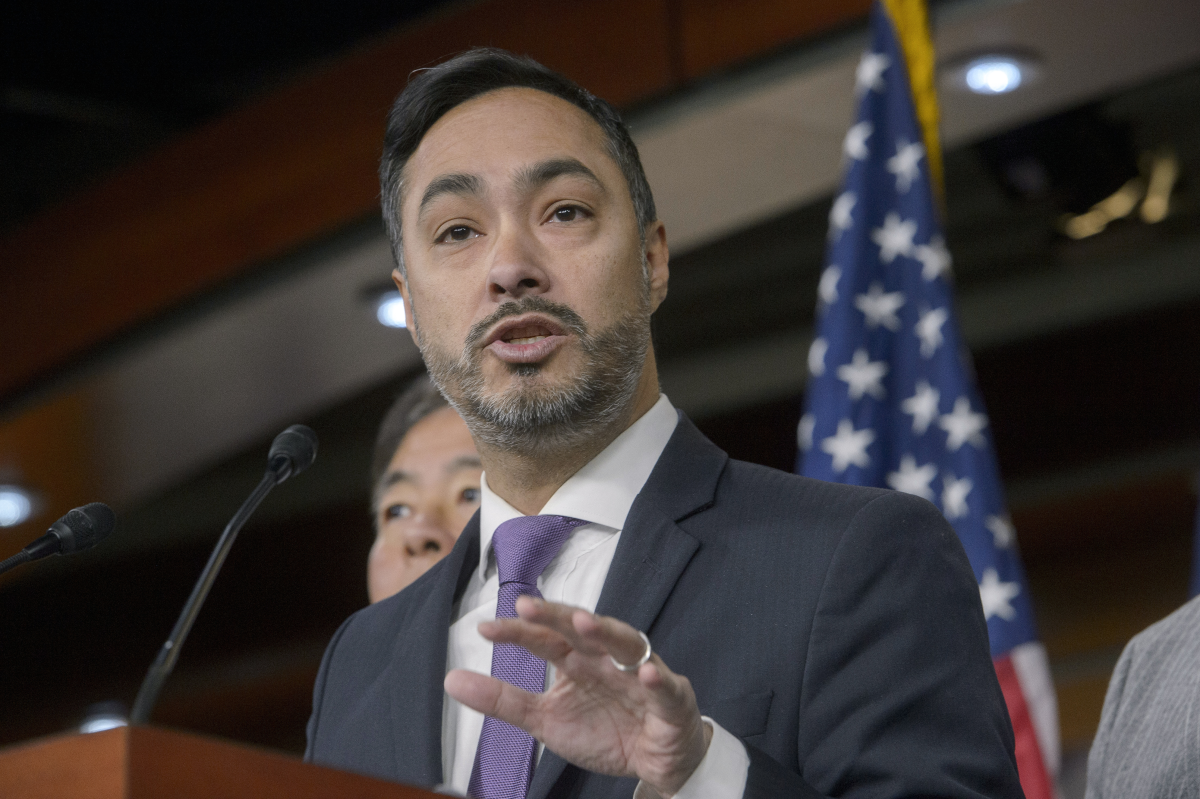 Rep. Joaquin Castro, D-Texas, speak at the Capitol on Jan. 23 in Washington.