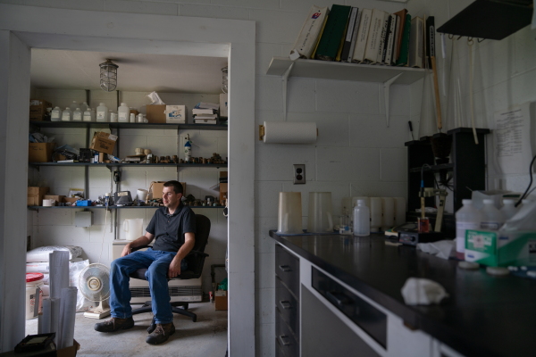 Hughes is one of the two people tasked with operating the water and wastewater treatment plants that service Cavendish and Proctorsville, Vt.