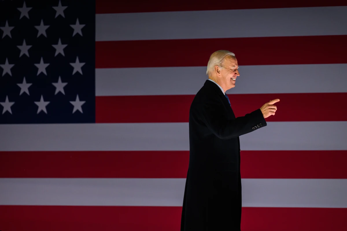 President Biden walks from the stage after addressing the crowd on April 14, 2023 in Ballina, Ireland.
