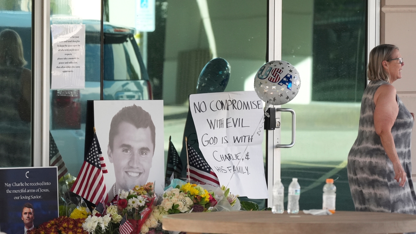 Trump blames rhetoric from the left after Kirk dying : NPR