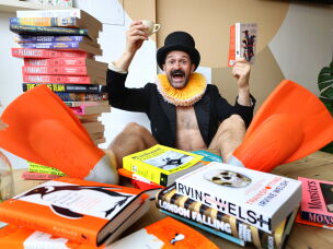 Garry Starr, alter ego of Australian clown Damien Warren-Smith, at a bookshop in Edinburgh this summer, where he performed his hit show at the Fringe.