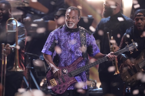 Robert "Kool" Bell of Kool & the Gang performs during the 39th Annual Rock & Roll Hall of Fame Induction Ceremony on Saturday at Rocket Mortgage FieldHouse in Cleveland.