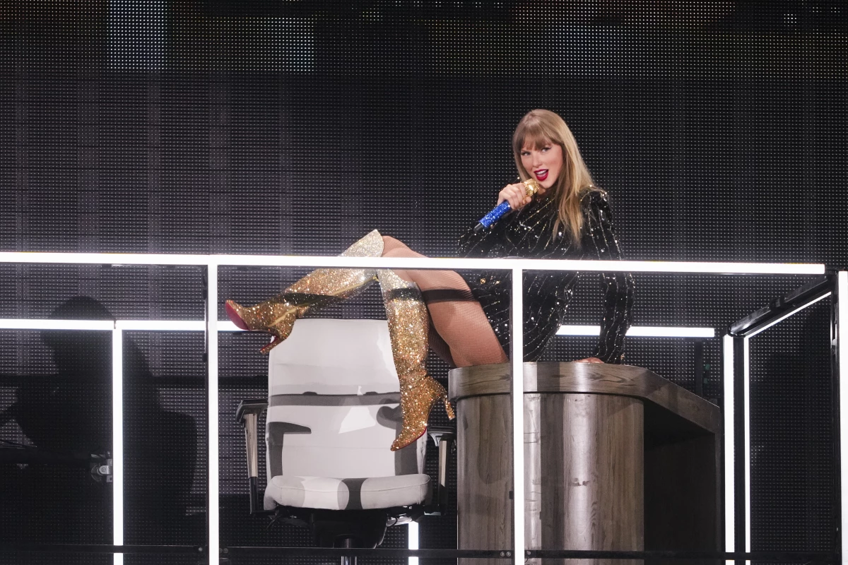 Swift performs during 'The Eras Tour' on Friday in Vancouver, British Columbia.