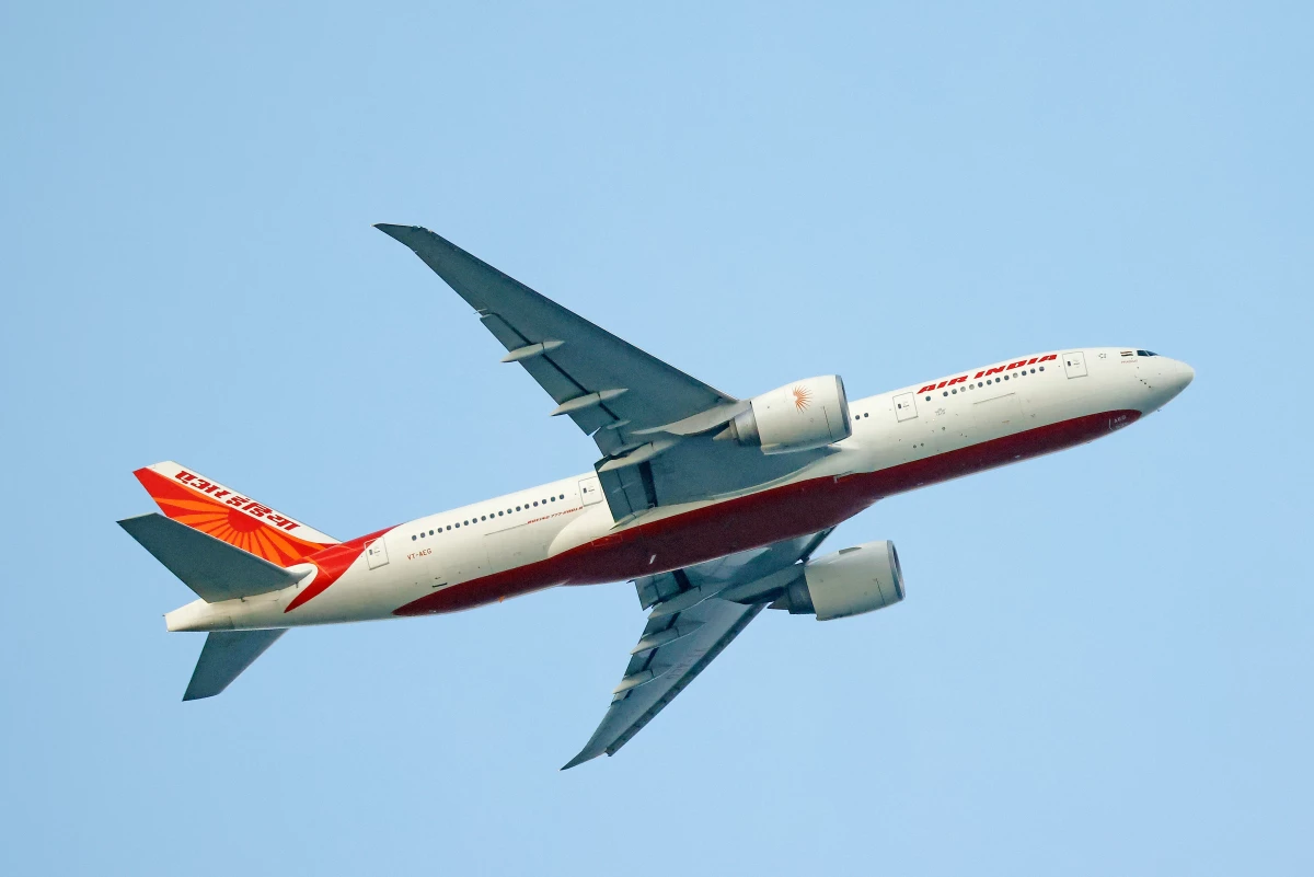 An Air India airlines jet is pictured in September 2023 in Lido Beach, New York. The airline was one of many affected by hoax bomb threats over the past week.
