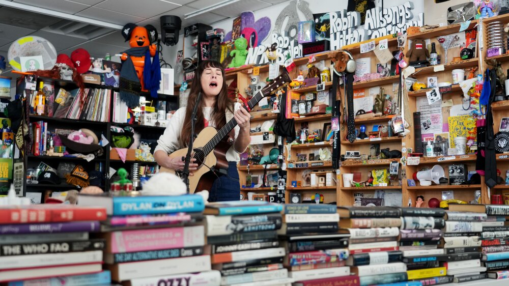 Madi Diaz performs a Tiny Desk concert Jan. 21, 2026, at NPR headquarters in Washington, D.C.