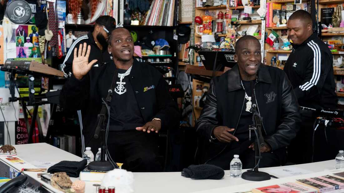The Clipse perform a Tiny Desk concert June 20, 2025, at NPR headquarters in Washington, D.C.