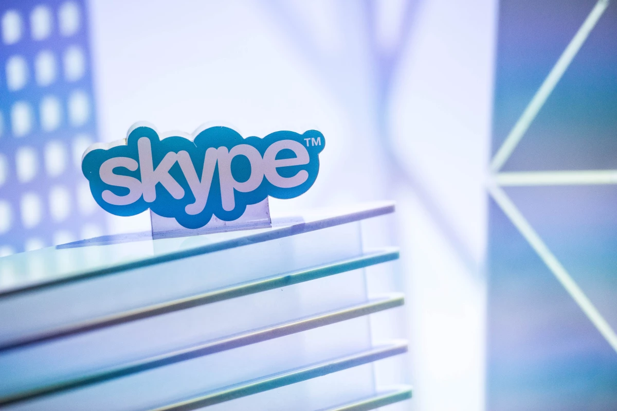 A Skype logo is seen at the Mobile World Congress 2015 in Barcelona, Spain. The video conferencing app is shutting down on Monday.